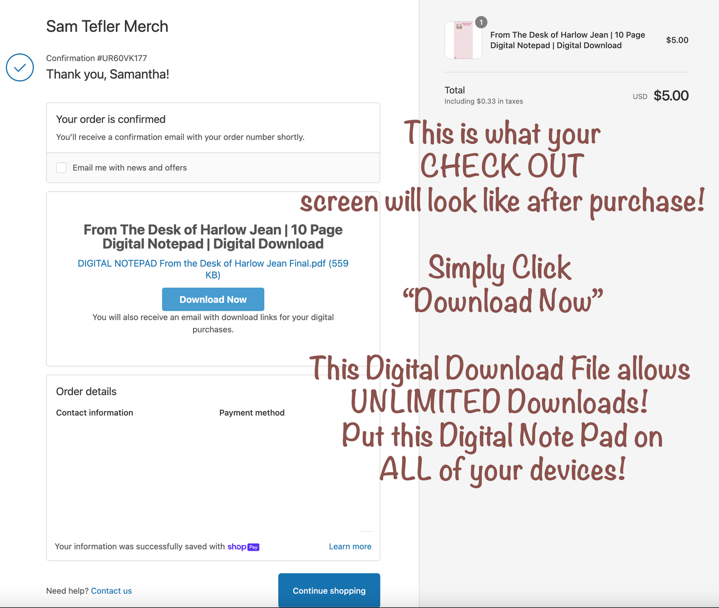 From The Desk of Harlow Jean | 10 Page Digital Notepad | Digital Download