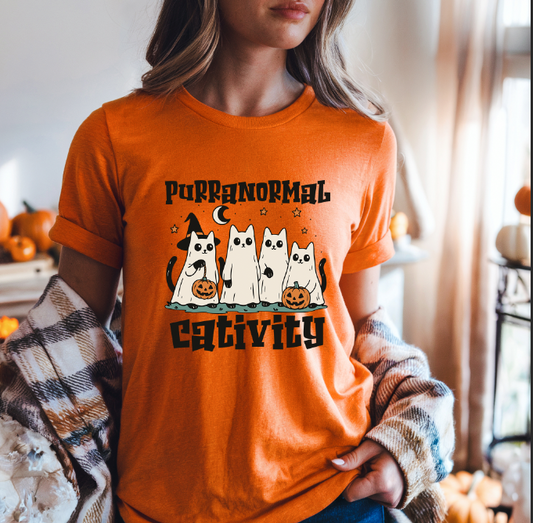 PURRRANORMAL CATIVITY | Halloween TShirt | Halloween Collection 2025