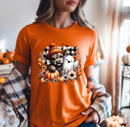 Highland Cow and Spooky Friends | Halloween TShirt | Halloween Collection 2025